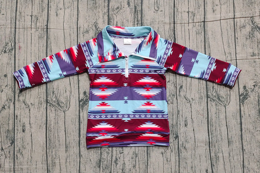 Baby Boys Aztec Zipper Western Pullovers Top