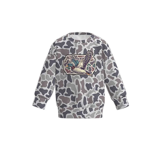 Baby Boys Long Sleeve Grey Camo Ducks Hunting T-shirts Top Preorder