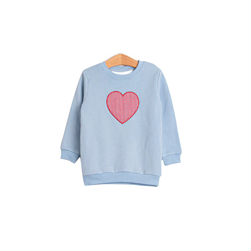 Baby Boys Blue Long Sleeve Red Checked Valentine T-shirts Top Preorder