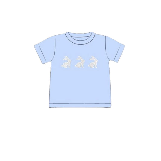 Baby Boys Blue Short Sleeve Rabbits Easter T-shirts Top Preorder