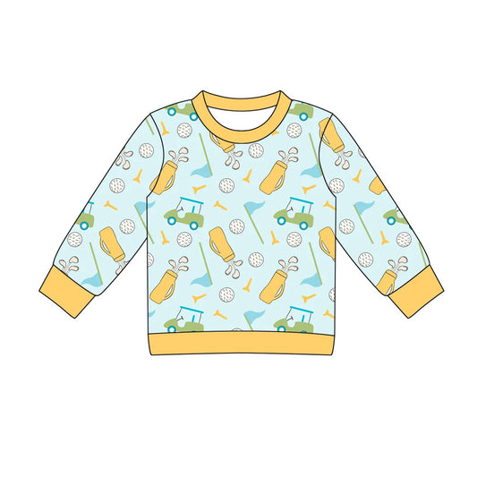Baby Boys Yellow Long Sleeve Golf Flags T-shirts Top Preorder