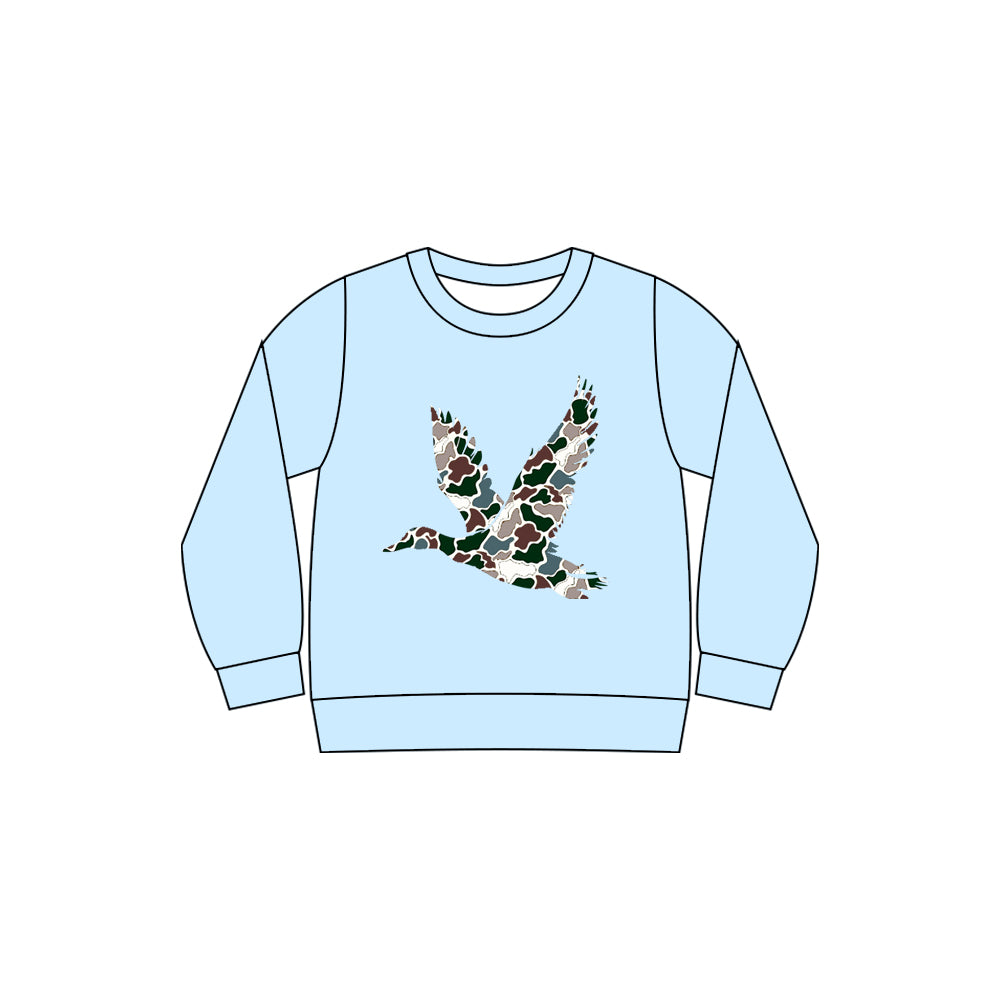 Baby Boys Blue Long Sleeve Camo Ducks Hunting T-shirts Top Preorder