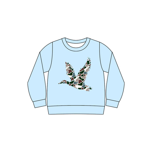 Baby Boys Blue Long Sleeve Camo Ducks Hunting T-shirts Top Preorder