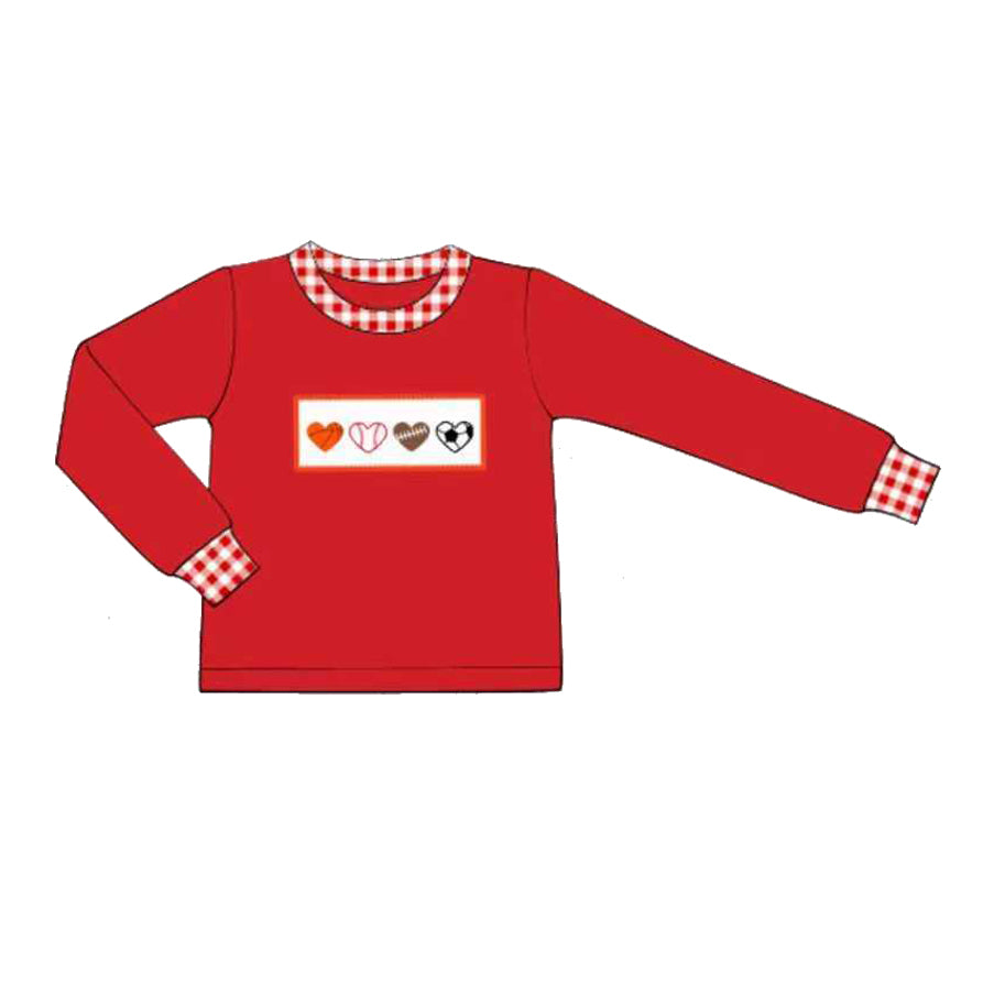 Baby Boys Long Sleeve Hearts Balls Valentine T-shirts Top Preorder