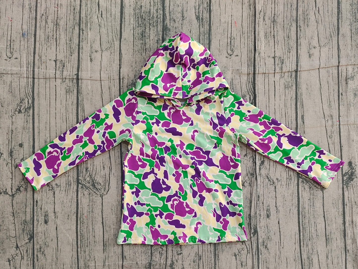 Baby Boys Mardigras Camo Long Sleeve Hoodies Top Preorder