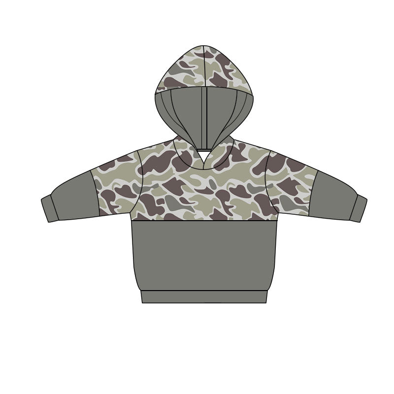 Baby Boys Grey Camo Southern Hoodies Top Preorder