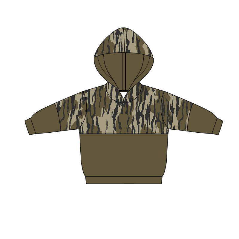 Baby Boys Olive Camo Southern Hoodies Top Preorder
