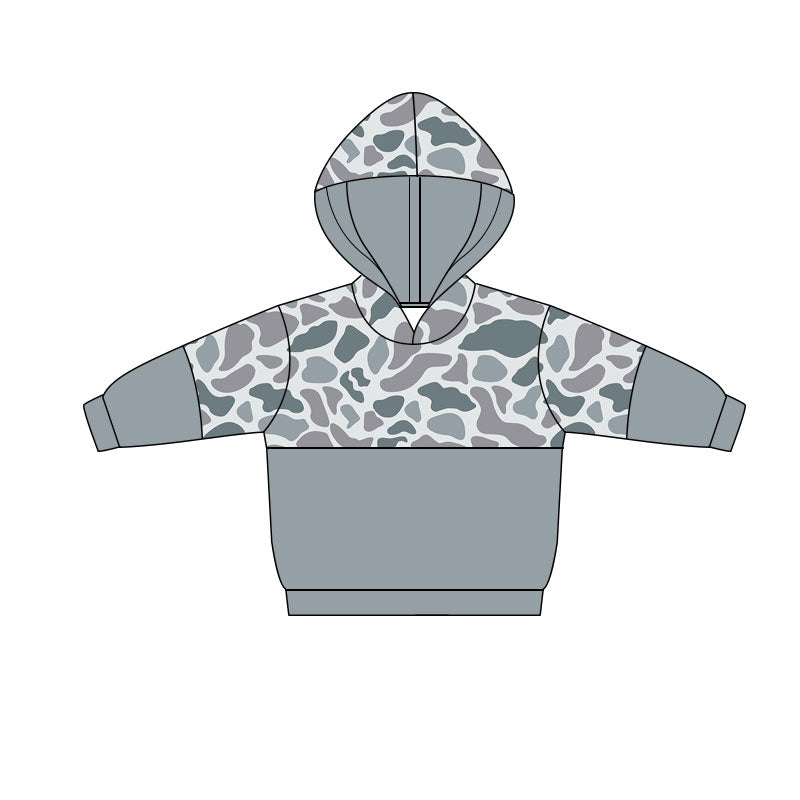 Baby Boys Light Grey Camo Southern Hoodies Top Preorder