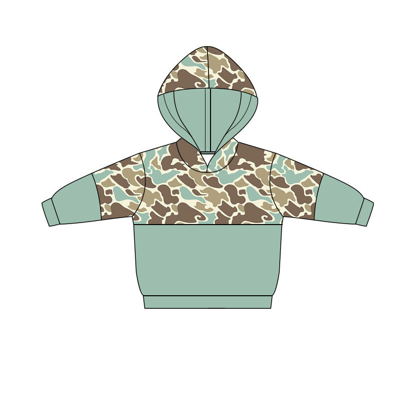 Baby Boys Green Camo Southern Hoodies Top Preorder