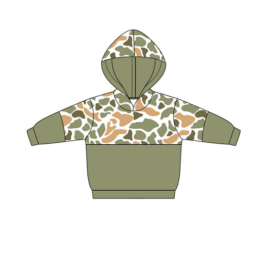 Baby Boys Green Orange Camo Southern Hoodies Top Preorder