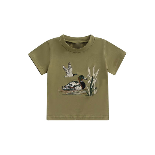 Baby Boys Short Sleeve Green Ducks Hunting T-shirts Top Preorder