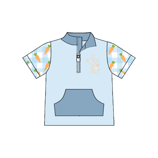 Baby Boys Carrots Cross Zipper Pocket Easter Pullovers Top Preorder