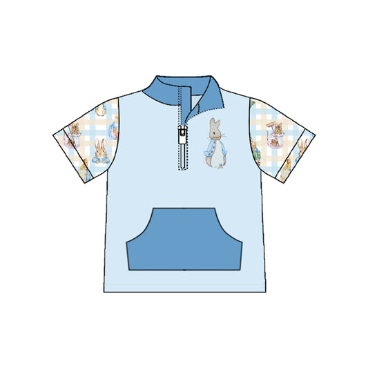 Baby Boys Rabbits Zipper Pocket Easter Pullovers Top Preorder