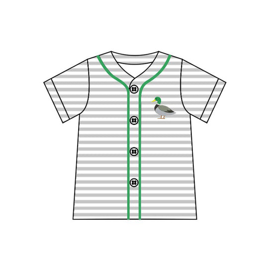 Baby Boys Grey Stripe Ducks Button Shirts Top Preorder