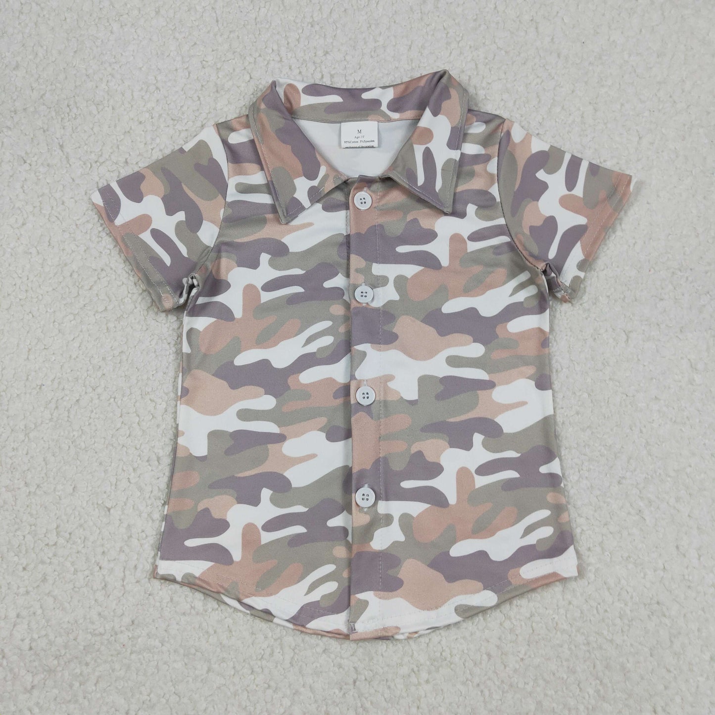 Sibling Baby Boys Short Sleeve Southern Hunting Camo Button Shirts Top