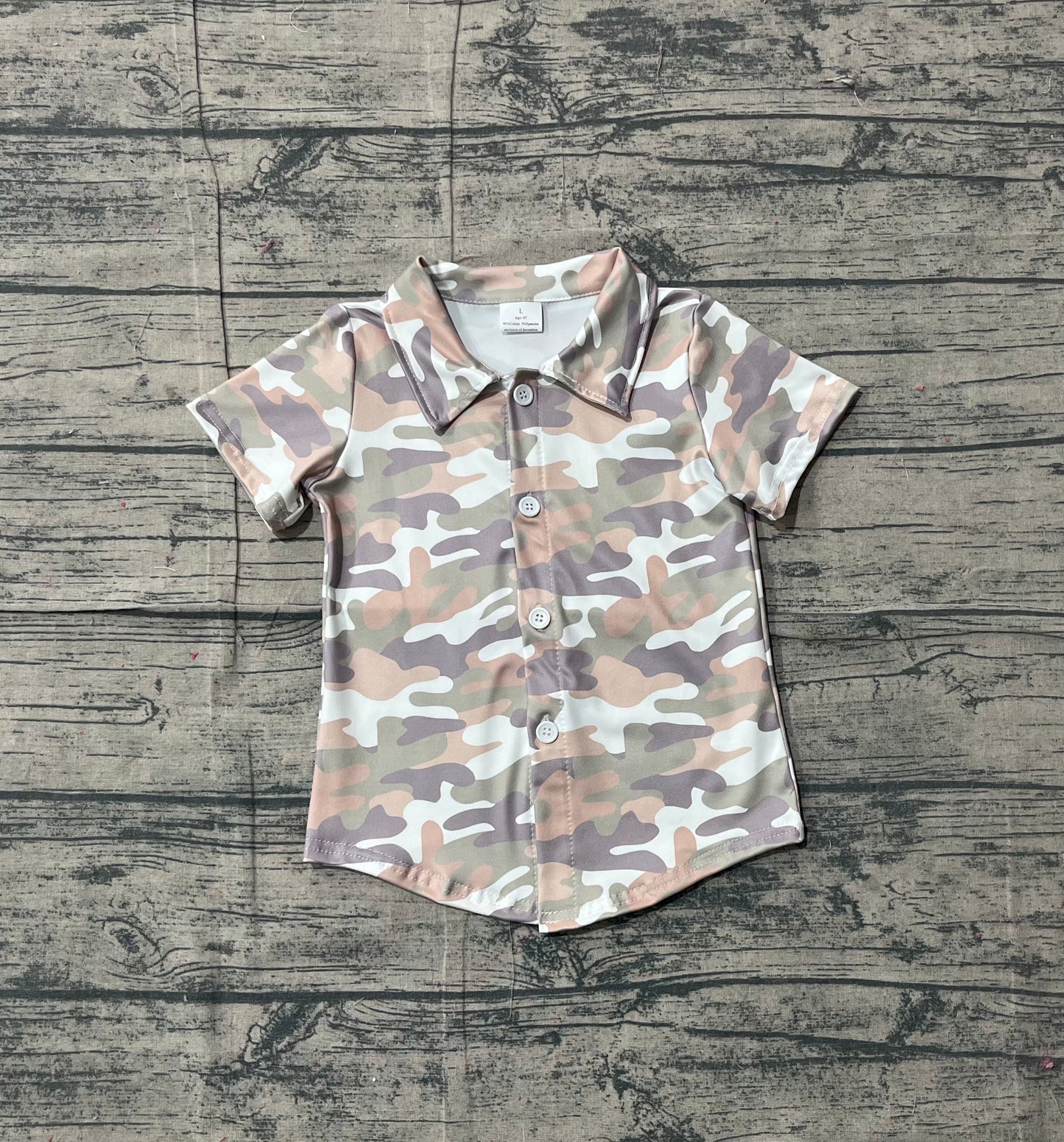 Baby Boys Southern Grey Camo Button Shirts Top