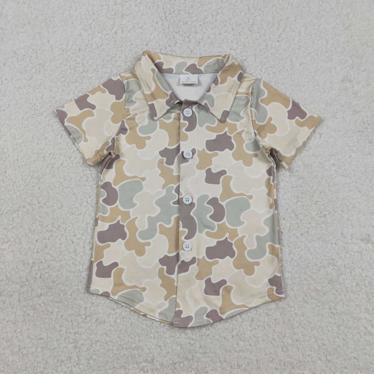 Sibling Baby Boys Southern Camo Short Sleeves Button Pockets Shirts Tops