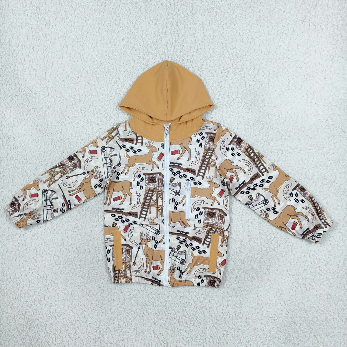 Sibling Baby Boys Deer Hunting Shorts Clothes Set Zip Hoodie Pullovers Tops