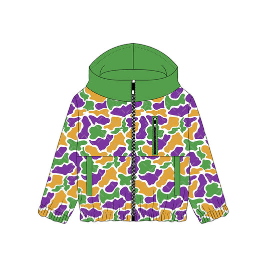 Baby Boys Mardigras Camo Pockets Zipper Hoodie Jackets Top Preorder