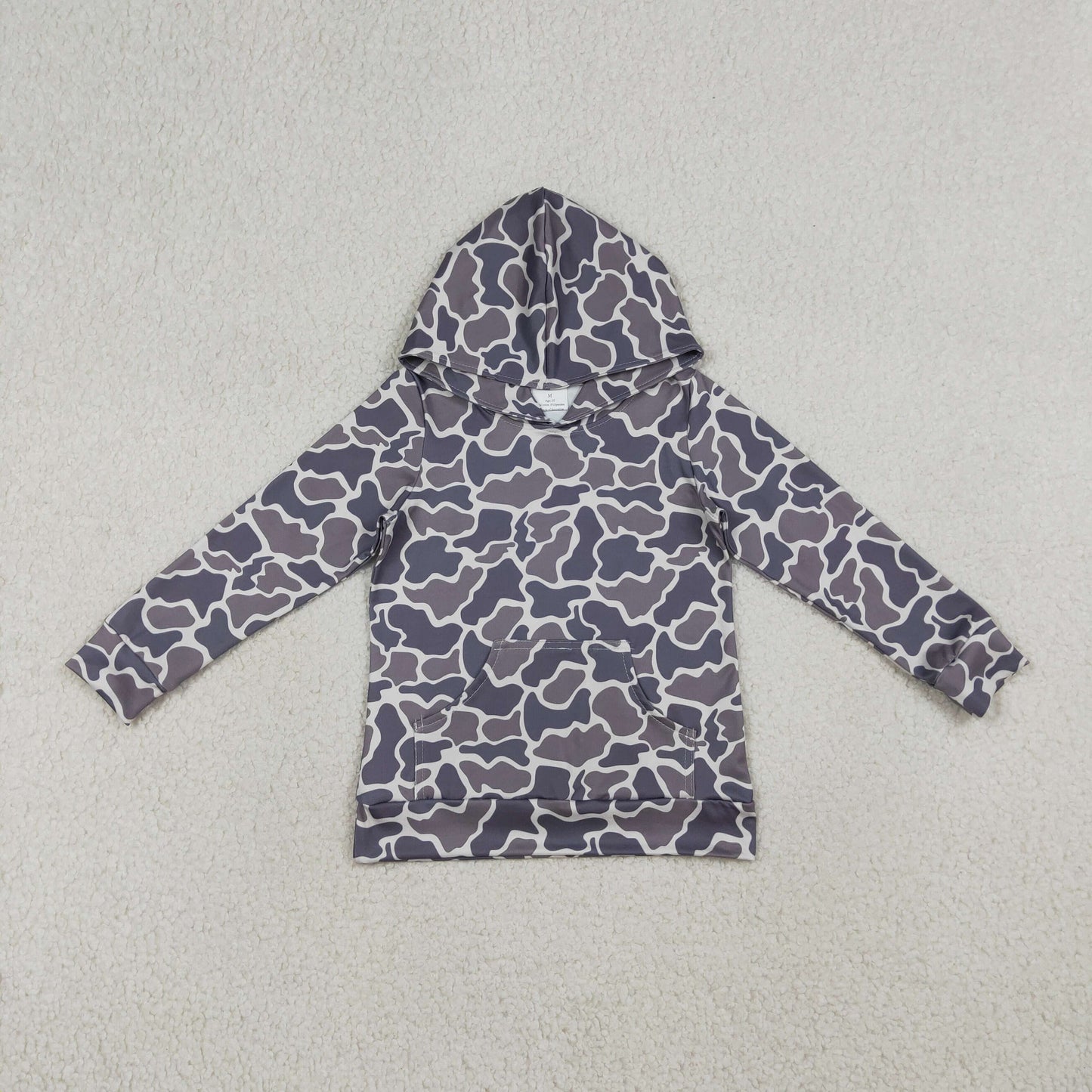 Baby Boys Southern Dark Grey Camo Pockets Hoodies Top