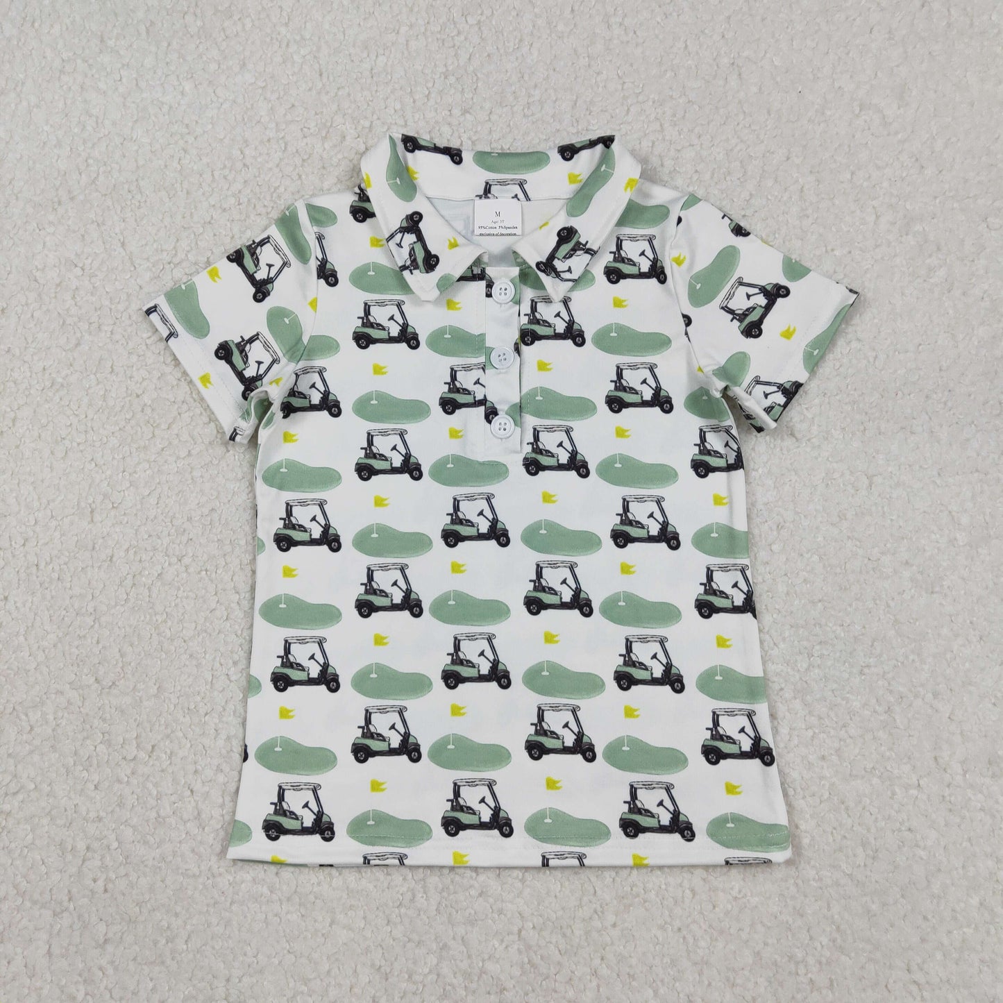 Baby Boys Green Flags Golf Button Polo Shirts Top