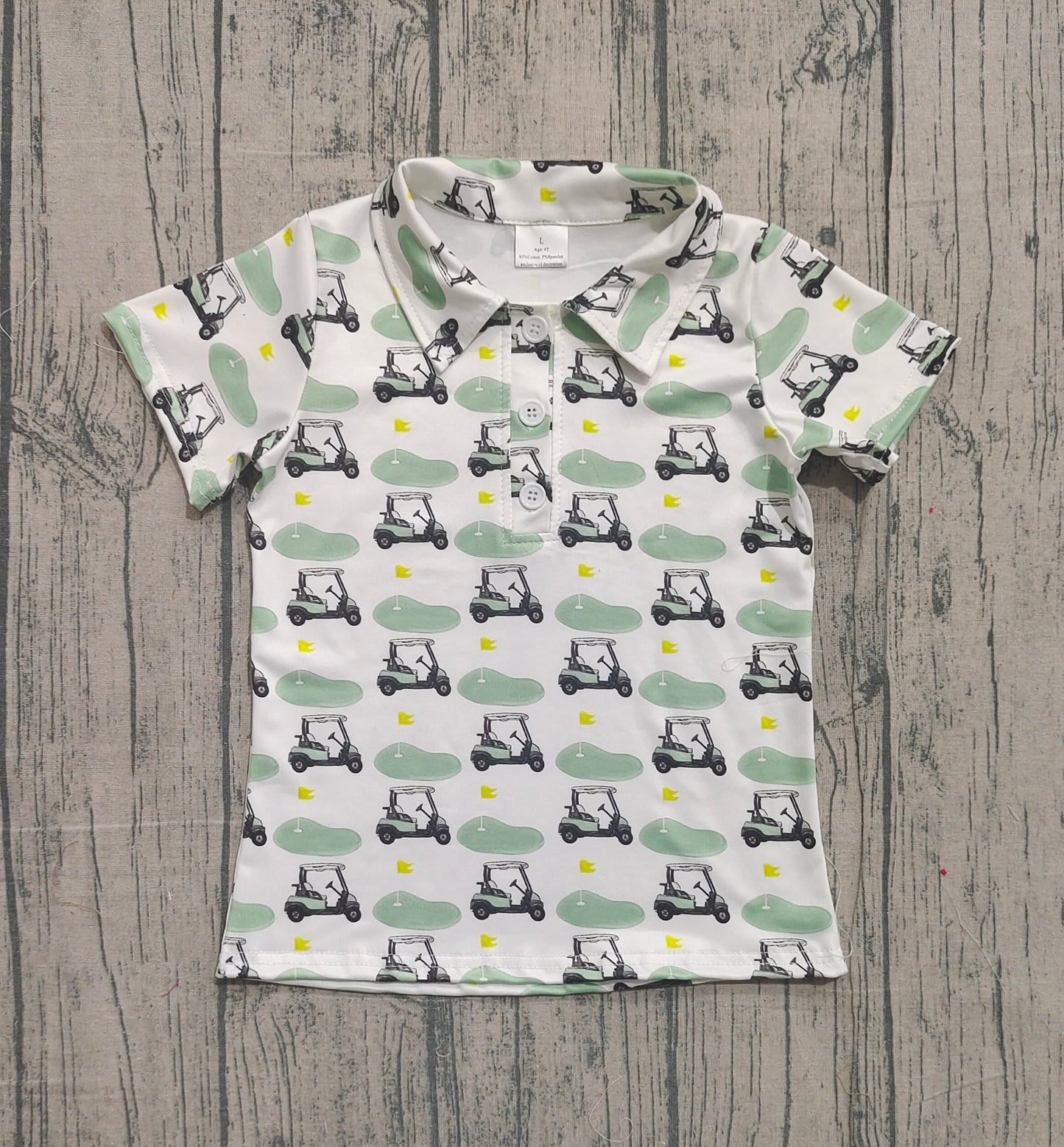 Baby Boys Green Flags Golf Button Polo Shirts Top