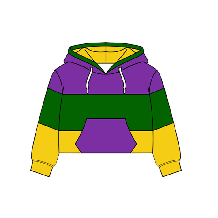 Baby Boys Long Sleeve Mardigras Pockets Yoga Hoodies Top Preorder