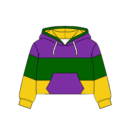 Baby Boys Long Sleeve Mardigras Pockets Yoga Hoodies Top Preorder
