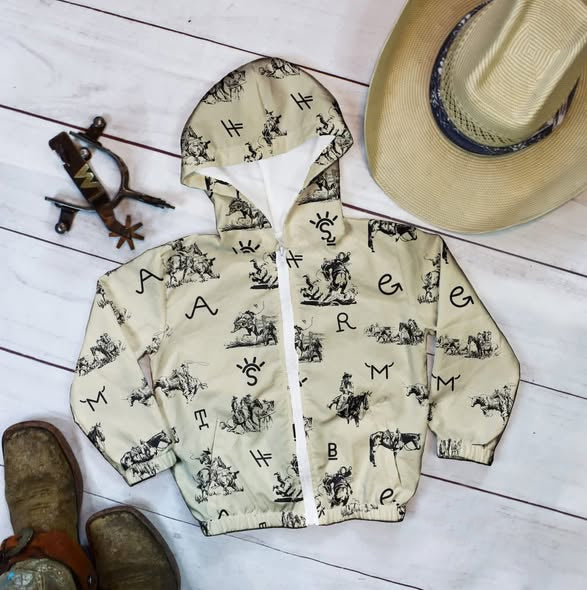 Baby Boys Horse Rodeos Zipper Pockets Western Hoodies Jackets Top Preorder