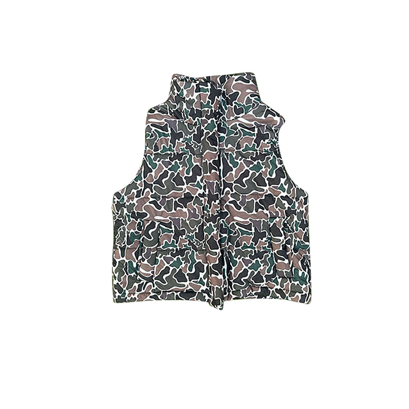 Baby Boys Southern Brown Camo Zipper Pockets Yoga Jackets Top Preorder
