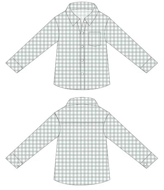 Baby Boys Grey Checked Pocket Button Shirts Top Preorder