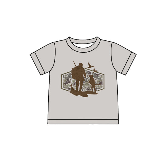 Baby Boys Grey Camo Ducks Dogs Hunting T-shirts Top Preorder