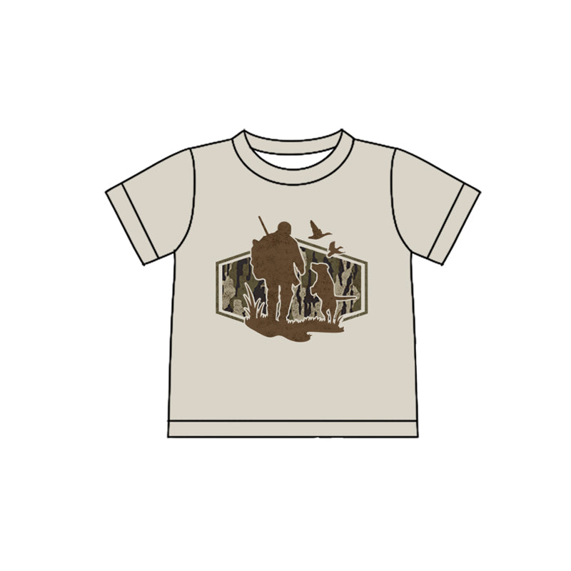 Baby Boys Olive Camo Ducks Dogs Hunting T-shirts Top Preorder