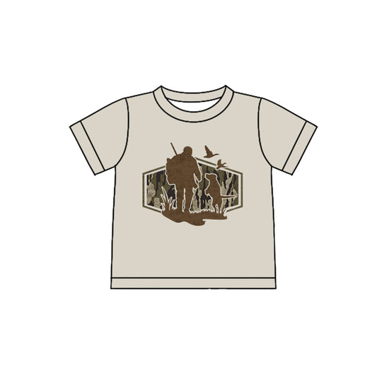 Baby Boys Olive Camo Ducks Dogs Hunting T-shirts Top Preorder