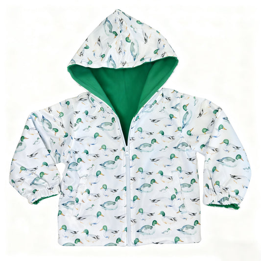 Baby Boys Green Ducks Plaid Pockets Zipper Hunting Hoodie Jackets Top Preorder