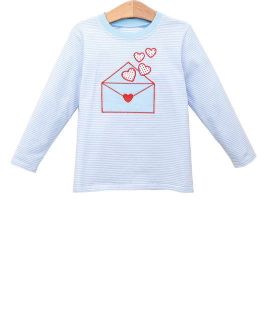 Baby Boys Long Sleeve Stripe Hearts Letters Valentines T-shirts Top Preorder