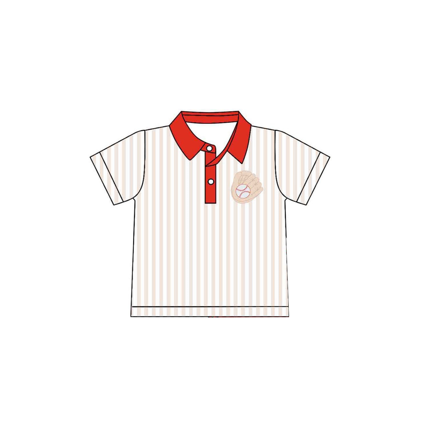 Baby Boys Short Sleeve Stripe Baseballs Team Button Polo Shirts Top Preorder