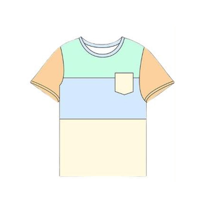 Baby Boys Short Sleeve Colorful Pocket T-shirts Top Preorder
