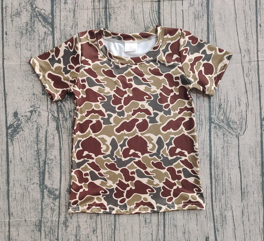 Baby Boys Southern Dark Khaki Camo Short Sleeve T-shirts Top Preorder