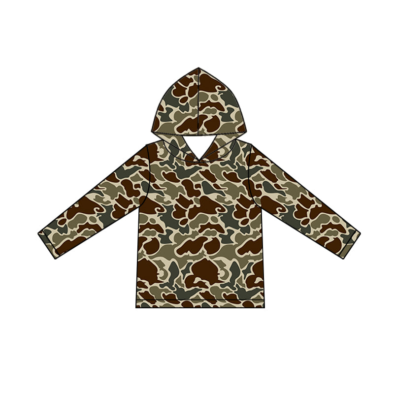 Baby Boys Southern Dark Khaki Camo Long Sleeve Hoodies Top Preorder
