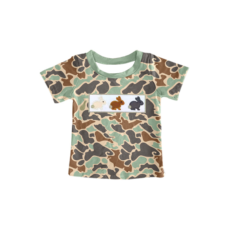 Baby Boys Southern Green Camo Rabbits Easter T-shirts Top Preorder