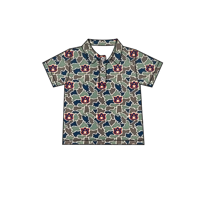 Baby Boys Short Sleeve Camo Crocodiles Team Button Polo Shirts Top Preorder