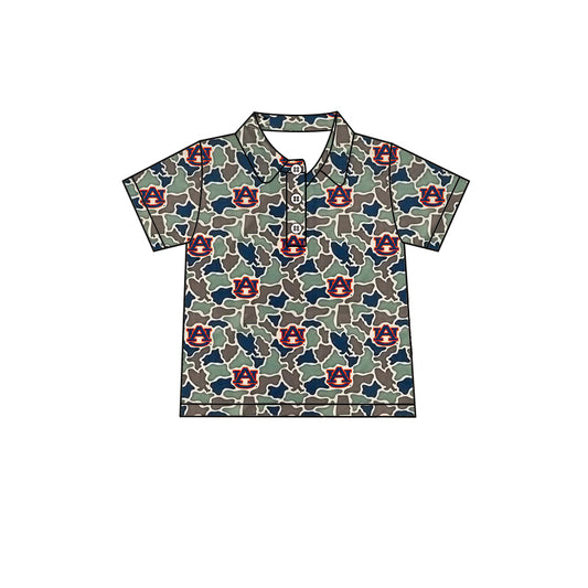Baby Boys Short Sleeve Camo Crocodiles Team Button Polo Shirts Top Preorder