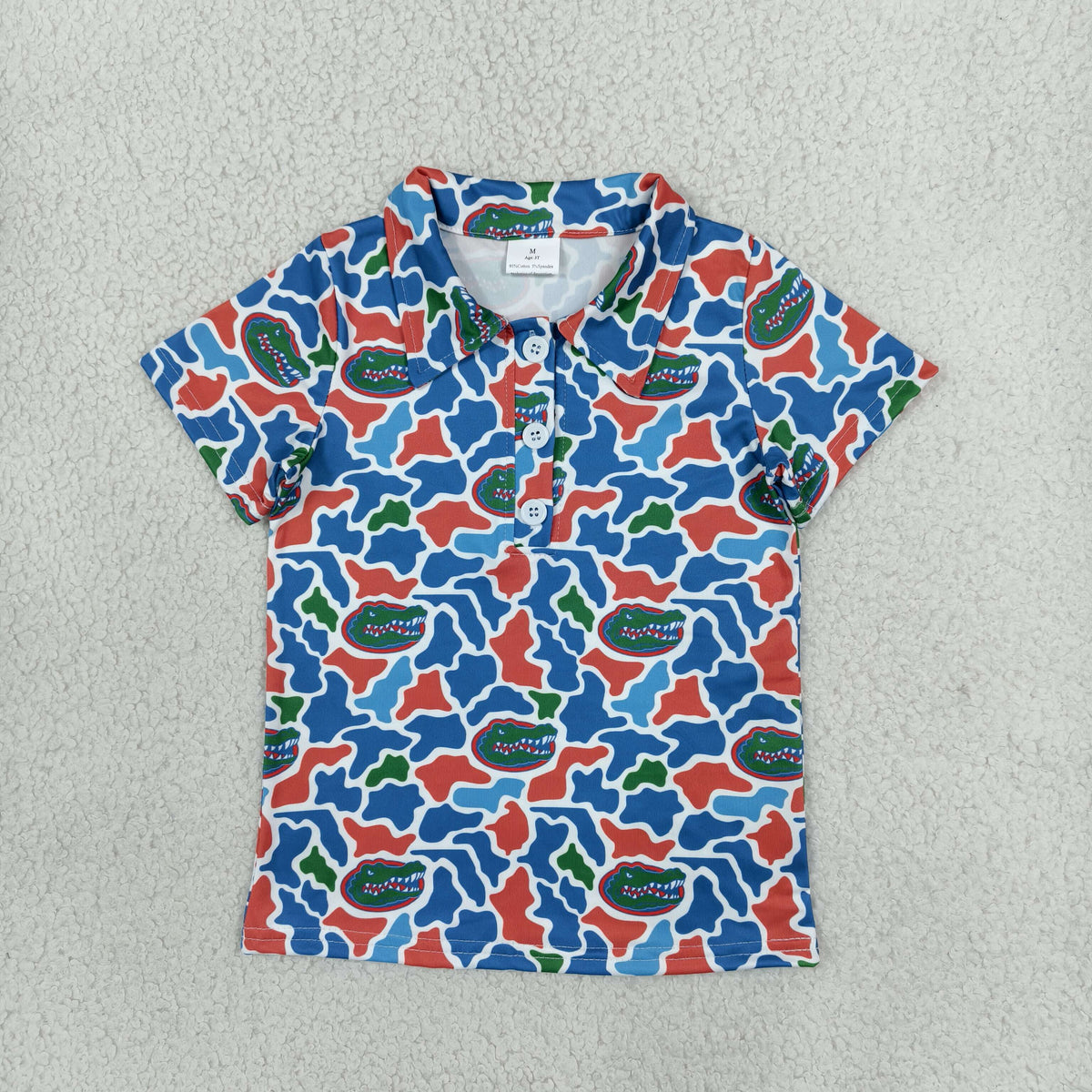 Sibling Baby Boys Short Sleeve Southern Camo Team Button Polo Shirts Top