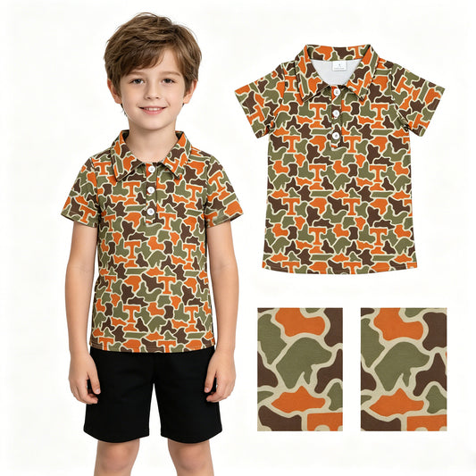 Baby Boys Short Sleeve Southern Camo T Team Button Polo Shirts Top