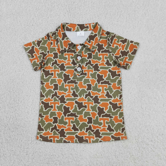 Baby Boys Short Sleeve Southern Camo T Team Button Polo Shirts Top