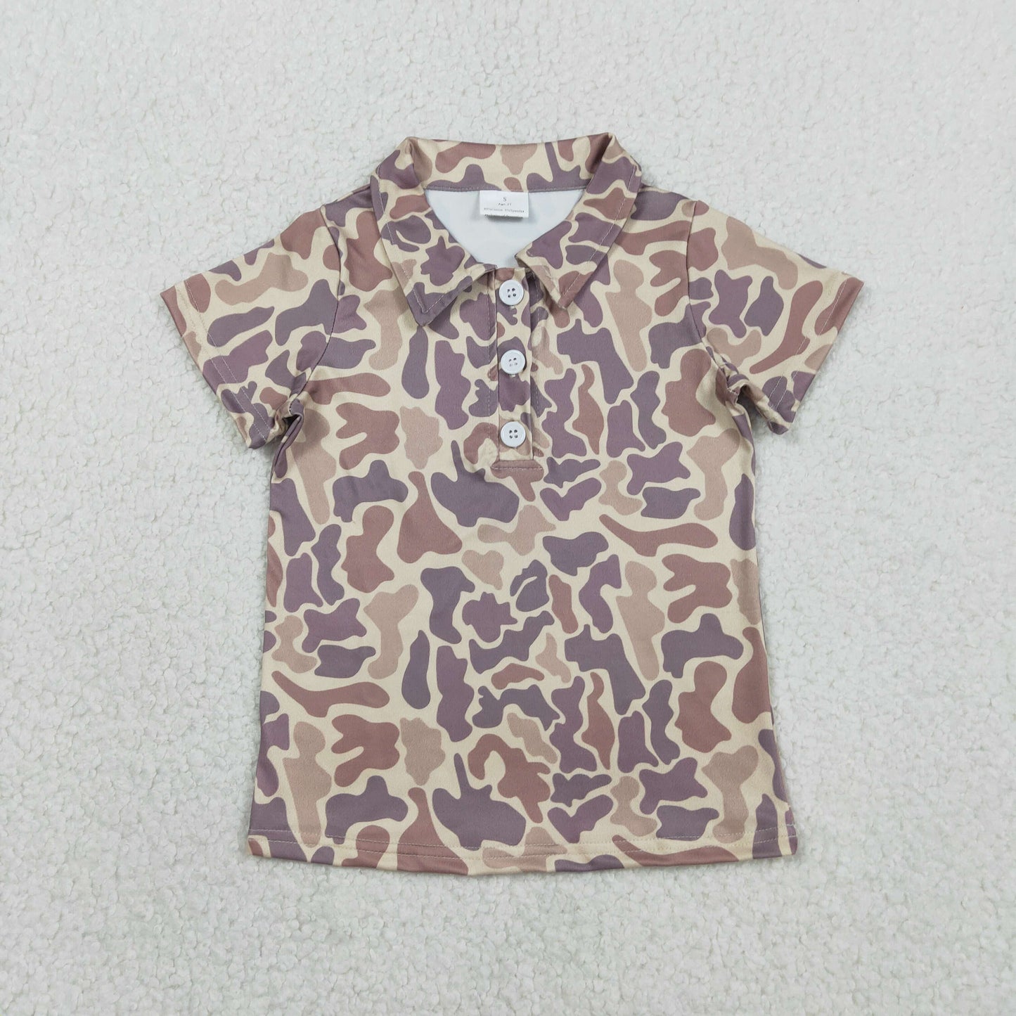 USA Shop Baby Boys Short Sleeve Southern Khaki Camo Hunting Button Polo Shirts Top