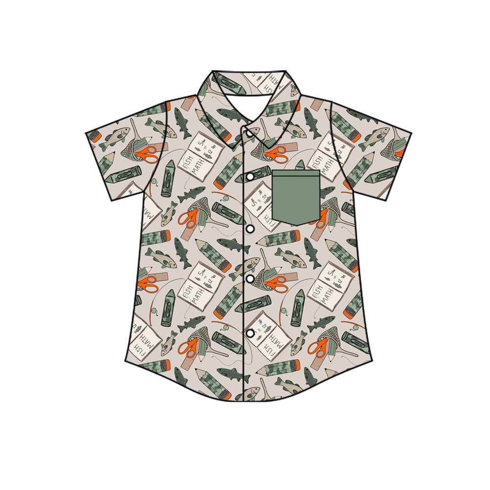 Baby Boys Short Sleeve Fishing Hunting Button Pocket Shirts Top Preorder