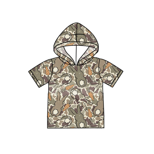Baby Boys Camo Rabbits Carrots Easter Hoodies Top Preorder