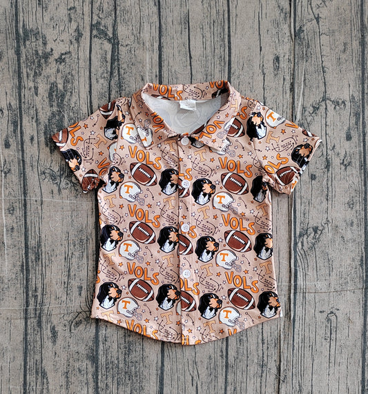 Baby Boys Footballs Dogs Vols Team Button Shirts Top